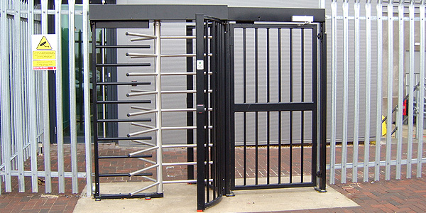 silver and black turnstiles