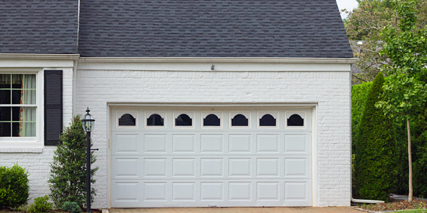 double garage door in white colour