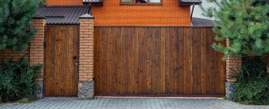 Wooden Driveway Gates With Pedestrian Access